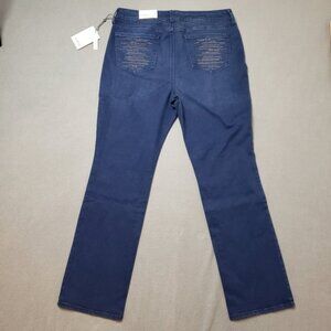 Nydj Marilyn Straight Design Jeans Denim Sz 14